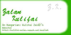 zalan kulifai business card